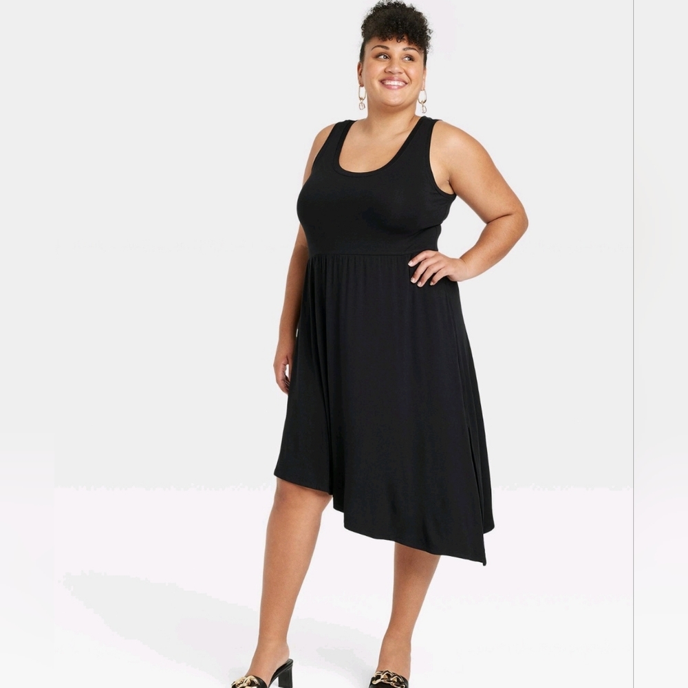 Ava & Viv Women's Sleeveless Asymmetrical Knit Dress Summer Dress Beach - Picture 4 of 12